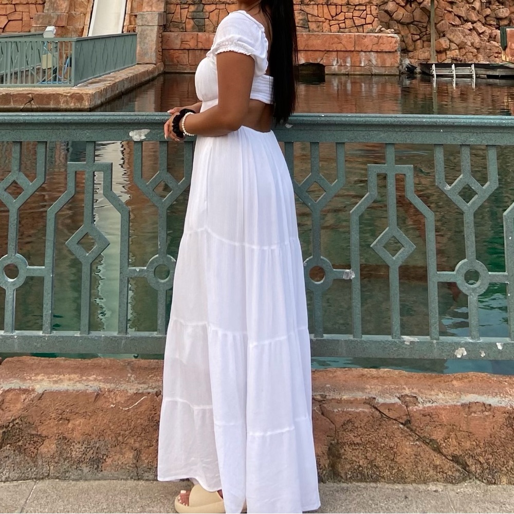 Hollister White Smocked Top